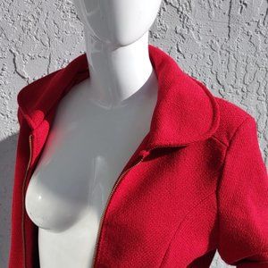 RAMPAGE LADIES FULL ZIP CLOSURE/1/4 ZIP SLEEVES PLEATED RED COAT